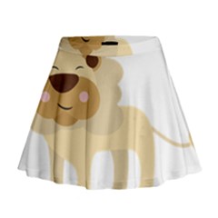 Lion Cute Sketch Funny Mini Flare Skirt by Simbadda