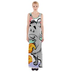 Mouse Cheese Tail Rat Hole Maxi Thigh Split Dress by Simbadda