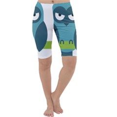 Owl Comic Animal Cropped Leggings  by Simbadda