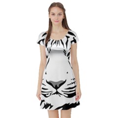 Tiger Pattern Animal Design Flat Short Sleeve Skater Dress by Simbadda