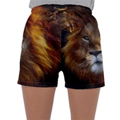 Fractalius Big Cat Animal Sleepwear Shorts by Simbadda