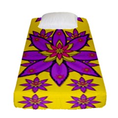 Fantasy Big Flowers In The Happy Jungle Of Love Fitted Sheet (single Size) by pepitasart