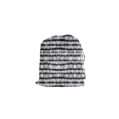 Abstract Wavy Black And White Pattern Drawstring Pouches (xs)  by dflcprints