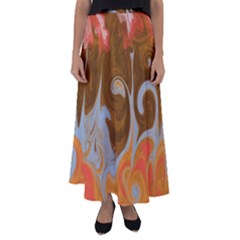 Fire And Water Flared Maxi Skirt by digitaldivadesigns