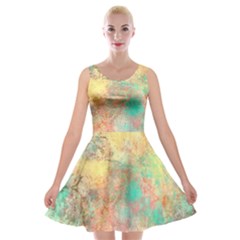 Pink Pastel Abstract Velvet Skater Dress by digitaldivadesigns