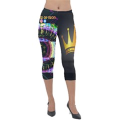 Show Up, Glowd Up Lightweight Velour Capri Leggings  by TheExistenceOfNeon2018