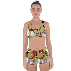 Dog Brown Spots Black Cartoon Racerback Boyleg Bikini Set by Nexatart