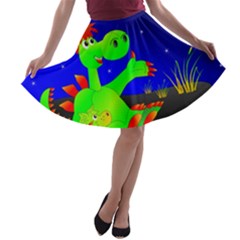 Dragon Grisu Mythical Creatures A-line Skater Skirt by Nexatart