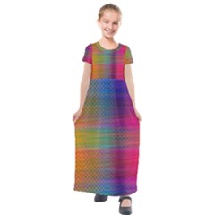 Colorful Sheet Kids  Short Sleeve Maxi Dress by LoolyElzayat