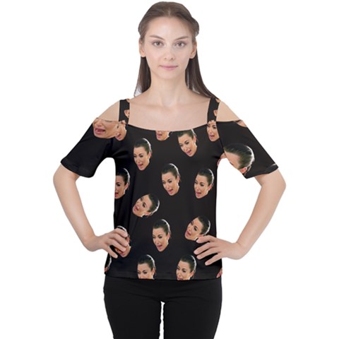 Crying Kim Kardashian Cutout Shoulder Tee by Valentinaart