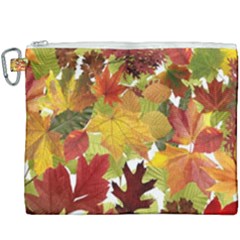 Autumn Fall Leaves Canvas Cosmetic Bag (xxxl) by LoolyElzayat