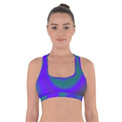 Swirl Green Blue Abstract Cross Back Sports Bra by BrightVibesDesign