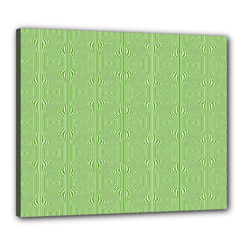 Mod Twist Stripes Green And White Canvas 24  X 20  by BrightVibesDesign