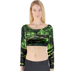 Hot Day In Dallas 26 Long Sleeve Crop Top by bestdesignintheworld