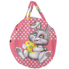 Illustration Rabbit Easter Giant Round Zipper Tote by Sapixe