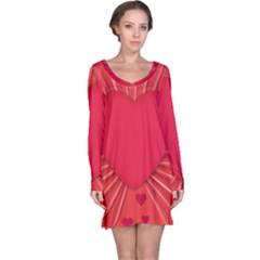 Background Texture Heart Love Long Sleeve Nightdress by Sapixe