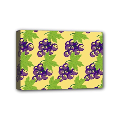 Grapes Background Sheet Leaves Mini Canvas 6  X 4  by Sapixe