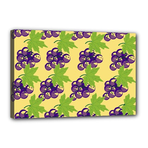 Grapes Background Sheet Leaves Canvas 18  X 12  by Sapixe