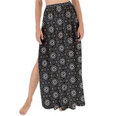 Geometric Pattern Dark Maxi Chiffon Tie-up Sarong by jumpercat