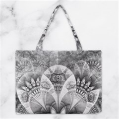 Black And White Fanned Feathers In Halftone Dots Medium Tote Bag by jayaprime