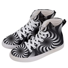 Art Optical Black White Hypnotic Women s Hi-top Skate Sneakers by Sapixe