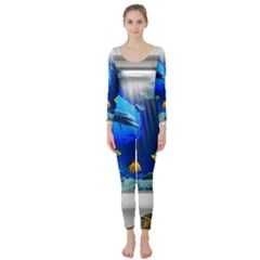 Dolphin Art Creation Natural Water Long Sleeve Catsuit by Sapixe