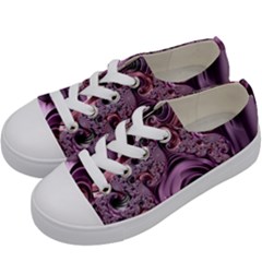 Purple Abstract Art Fractal Kids  Low Top Canvas Sneakers by Sapixe