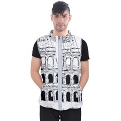 Line Art Architecture Men s Puffer Vest by Sapixe