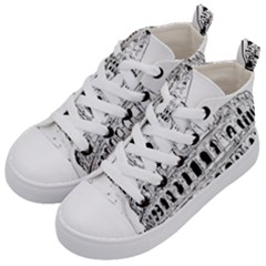 Line Art Architecture Kid s Mid-top Canvas Sneakers by Sapixe