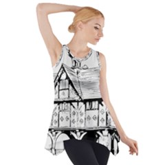 Line Art Architecture Vintage Old Side Drop Tank Tunic by Sapixe