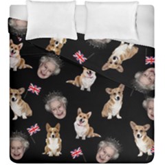 Queen Elizabeth s Corgis Pattern Duvet Cover Double Side (king Size) by Valentinaart