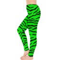 Bright Neon Green and Black Tiger Stripes  Leggings  View3