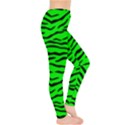 Bright Neon Green and Black Tiger Stripes  Leggings  View4