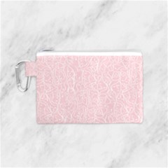 Elios Shirt Faces In White Outlines On Pale Pink Cmbyn Canvas Cosmetic Bag (small) by PodArtist