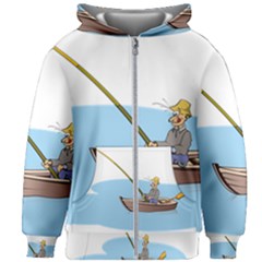 Fishing Fish Fisherman Boat Mare Kids Zipper Hoodie Without Drawstring by Sapixe