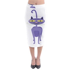 Cat Clipart Animal Cartoon Pet Midi Pencil Skirt by Sapixe