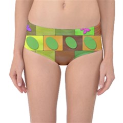 Easter Egg Happy Easter Colorful Mid-waist Bikini Bottoms by Sapixe