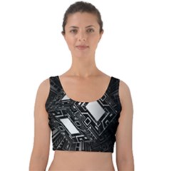 Technoid Future Robot Science Velvet Crop Top by Sapixe