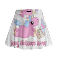 Long Distance Lover - Cute Unicorn Mini Flare Skirt by Valentinaart