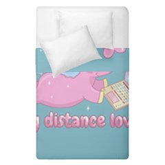 Long Distance Lover - Cute Unicorn Duvet Cover Double Side (single Size) by Valentinaart