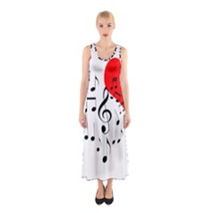 Singing Heart Sleeveless Maxi Dress by FunnyCow