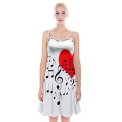 Singing Heart Spaghetti Strap Velvet Dress by FunnyCow