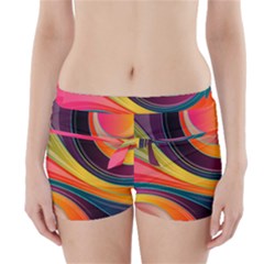 Abstract Colorful Background Wavy Boyleg Bikini Wrap Bottoms