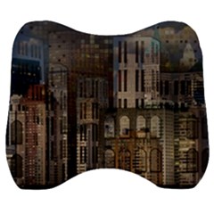 Architecture City Home Window Velour Head Support Cushion by Nexatart