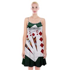 Poker Hands   Royal Flush Diamonds Spaghetti Strap Velvet Dress by FunnyCow