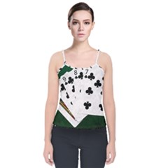 Poker Hands   Straight Flush Clubs Velvet Spaghetti Strap Top by FunnyCow