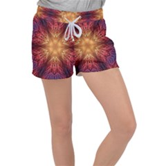 Fractal Abstract Artistic Women s Velour Lounge Shorts by Nexatart