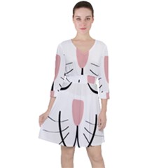 Cat Green Eyes Happy Animal Pet Ruffle Dress by Sapixe