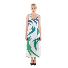 Wolf Dog Fox Animal Pet Vector Sleeveless Maxi Dress by Sapixe