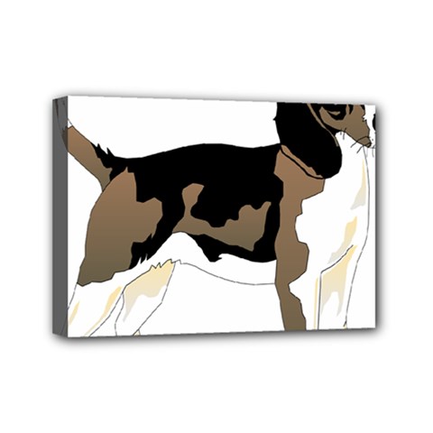 Black White Dog Beagle Pet Animal Mini Canvas 7  X 5  by Sapixe